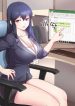 Playing a game with a manager with a big breasts hentai